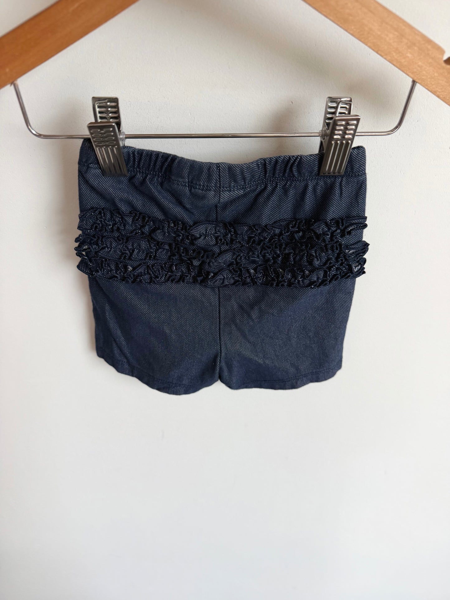 Navy Ruffle Shorts / 18-24m