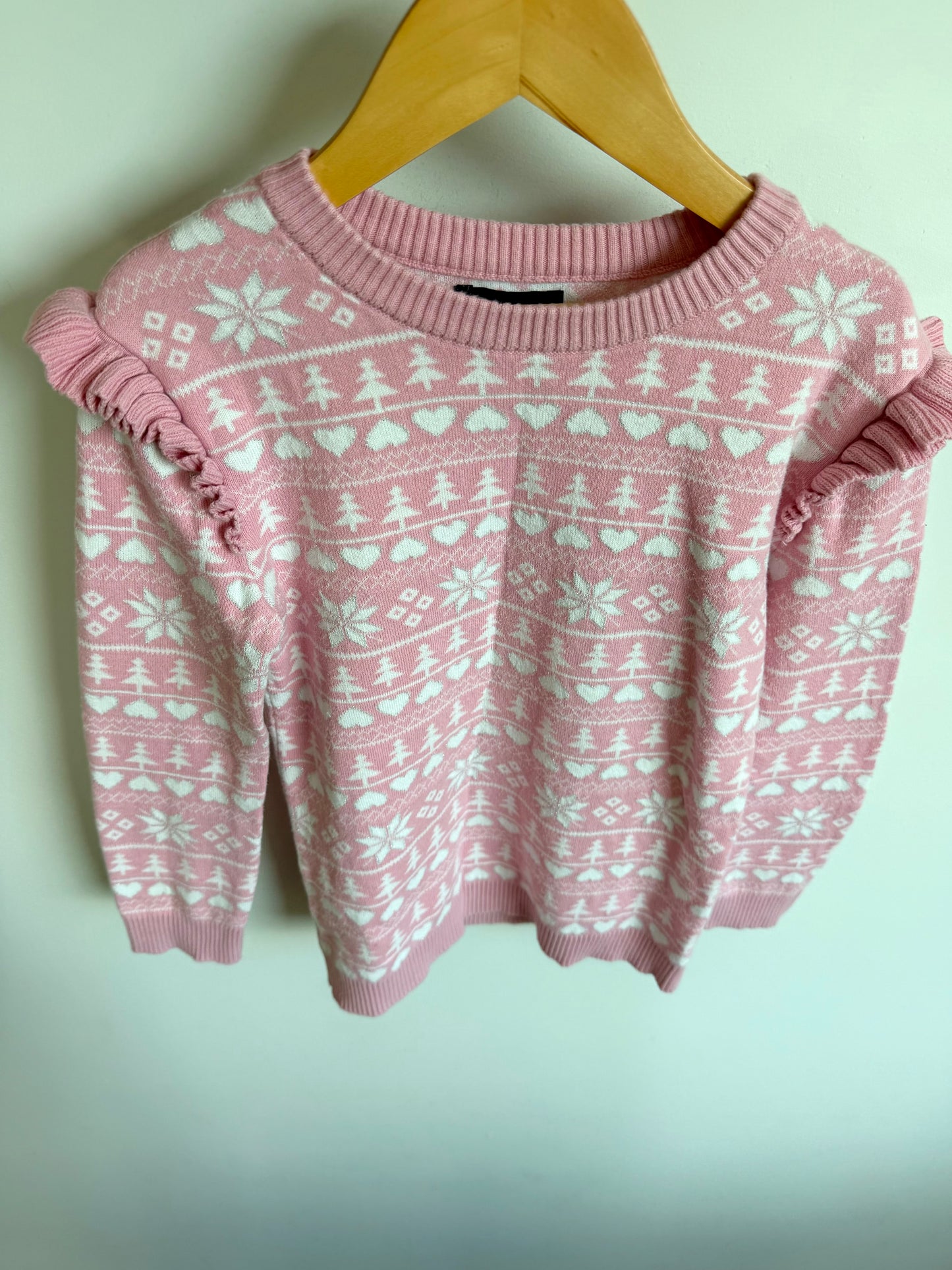Pink Festive Sparkle Sweater / 6T