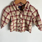 Red Tan Plaid Button Up Top / 18-24m