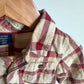 Red Tan Plaid Button Up Top / 18-24m