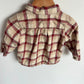 Red Tan Plaid Button Up Top / 18-24m