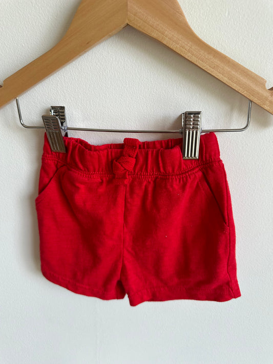 Red Sweat Shorts / 6-12m