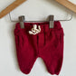 Red Organic Jogger Pants/ 0-3m