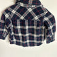 Navy Button Up Flannel Top / 12-18m