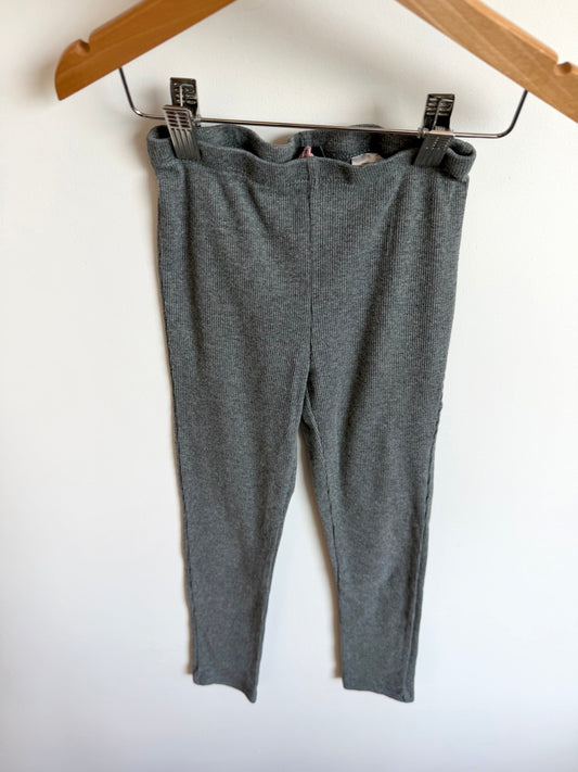 Grey Ribbed Leggings / 6T