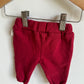 Red Organic Jogger Pants/ 0-3m