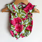 Rose Ruffle Sleeve Romper / 3-6m