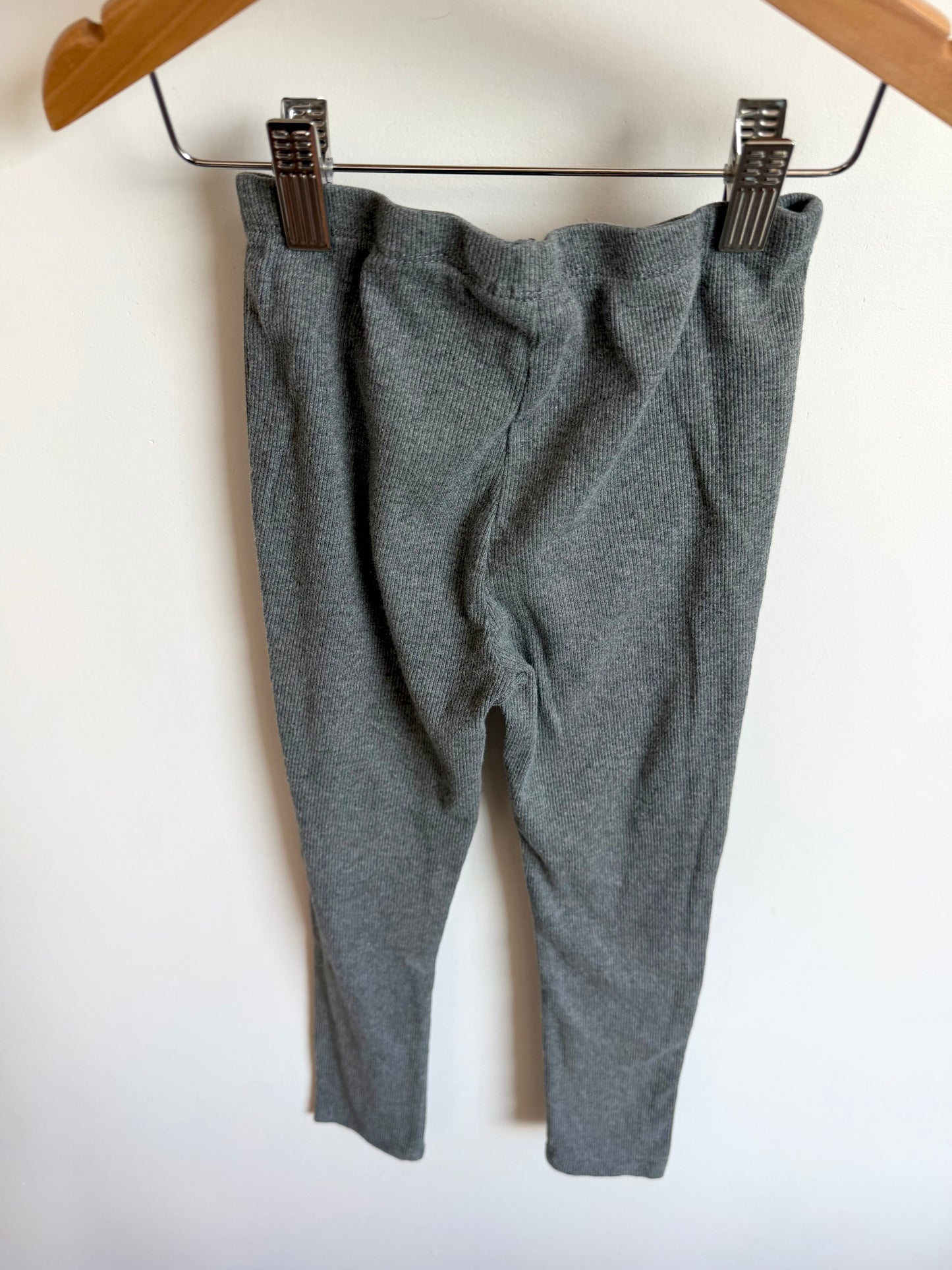 Grey Ribbed Leggings / 6T