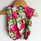 Rose Ruffle Sleeve Romper / 3-6m