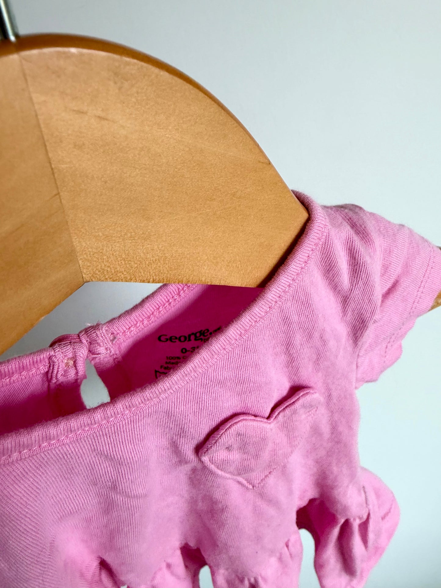 Pink Peplum Heart Top / 0-3m