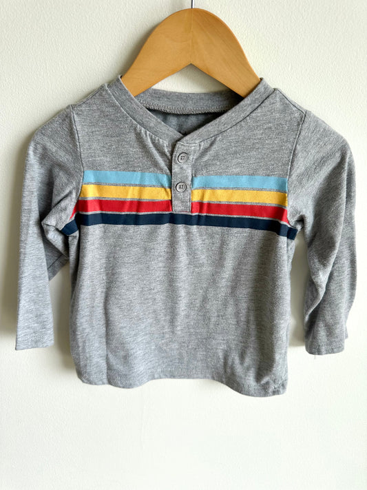 Grey Top with Colored Striped / 24m