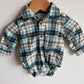 Collared Plaid Bodysuit / 6m