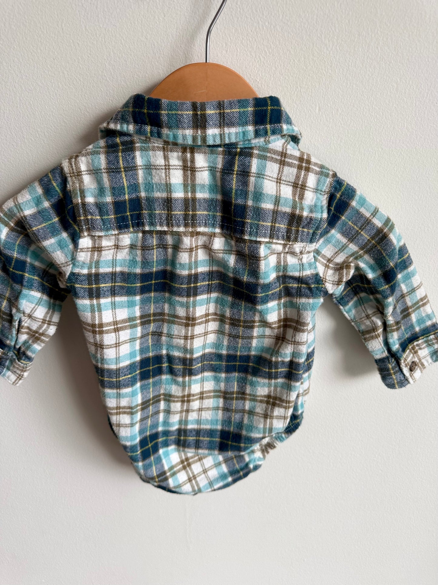 Collared Plaid Bodysuit / 6m