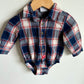 Wrangler Collared Plaid Bodysuit / 9m