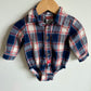 Wrangler Collared Plaid Bodysuit / 9m