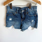 Distressed High Rise Denim Shorts / 6T