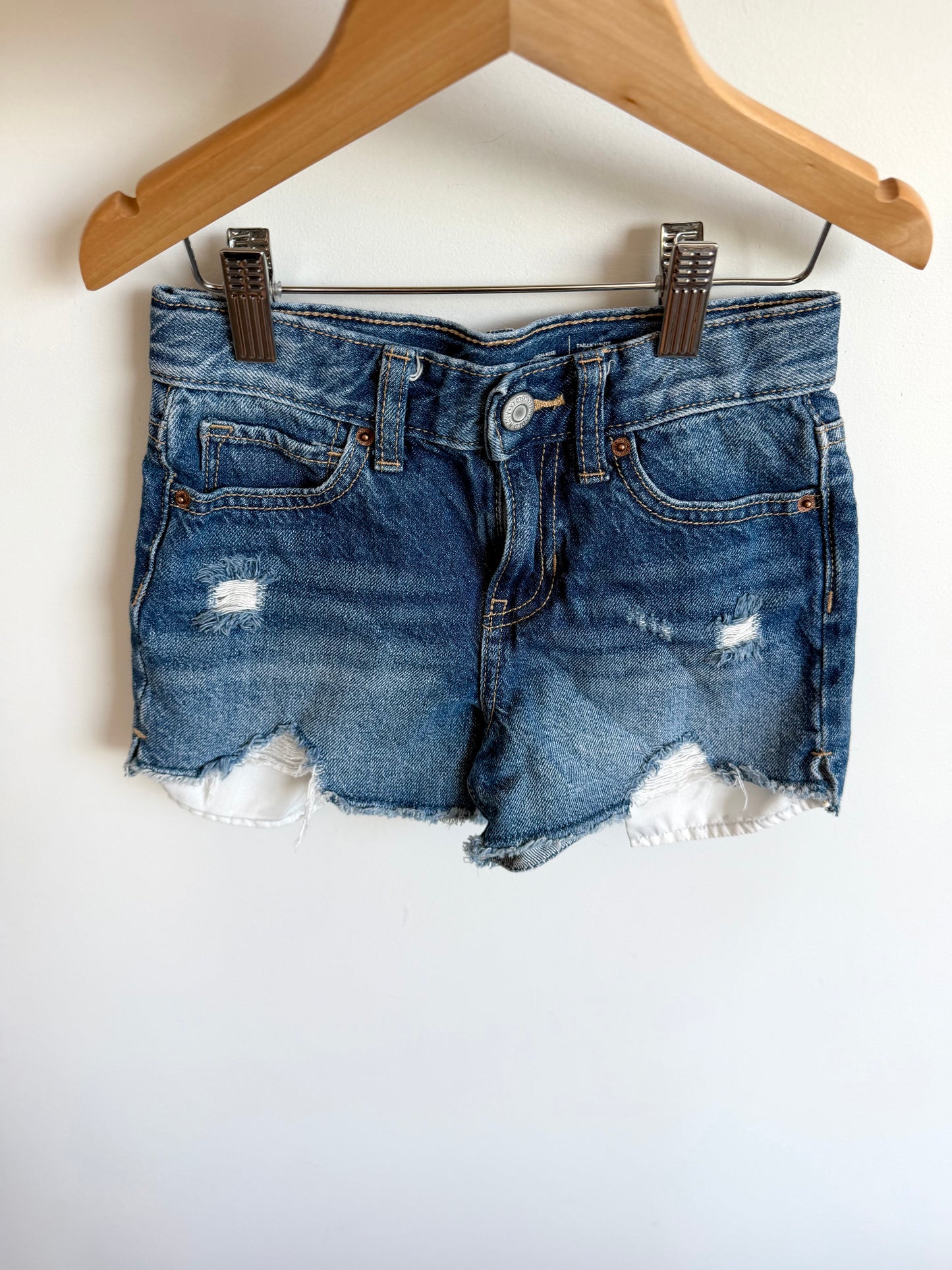 Distressed High Rise Denim Shorts / 6T