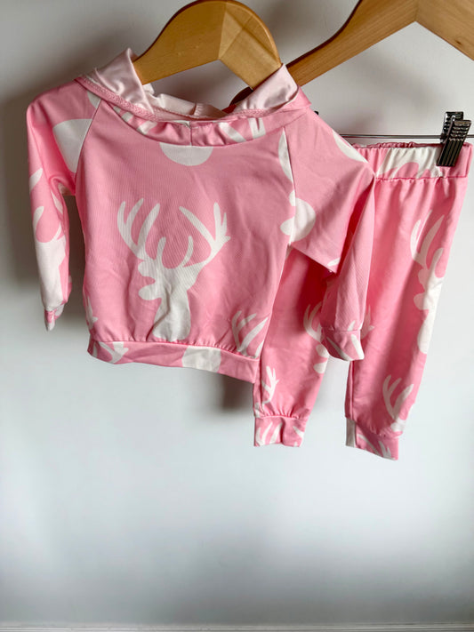 Antler Deer Top + Pants Set / 6-12m