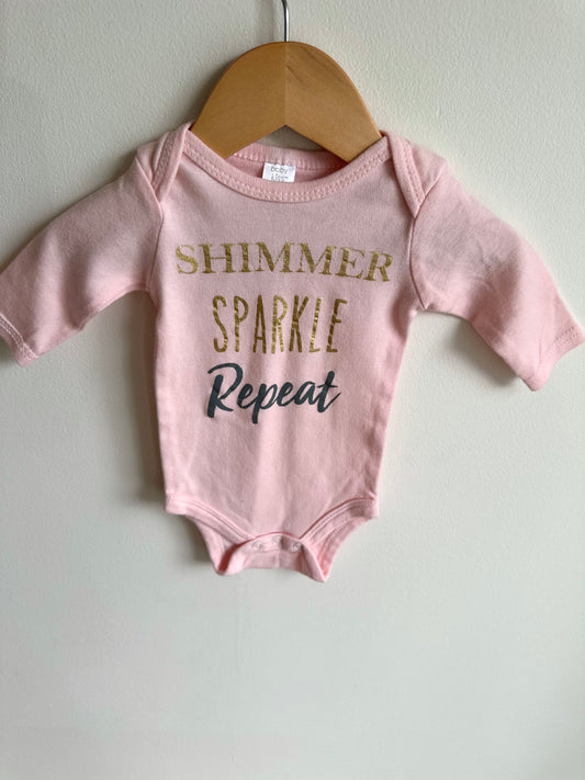 Set of 2 Bodysuits- Gold + Pink / 6-9m