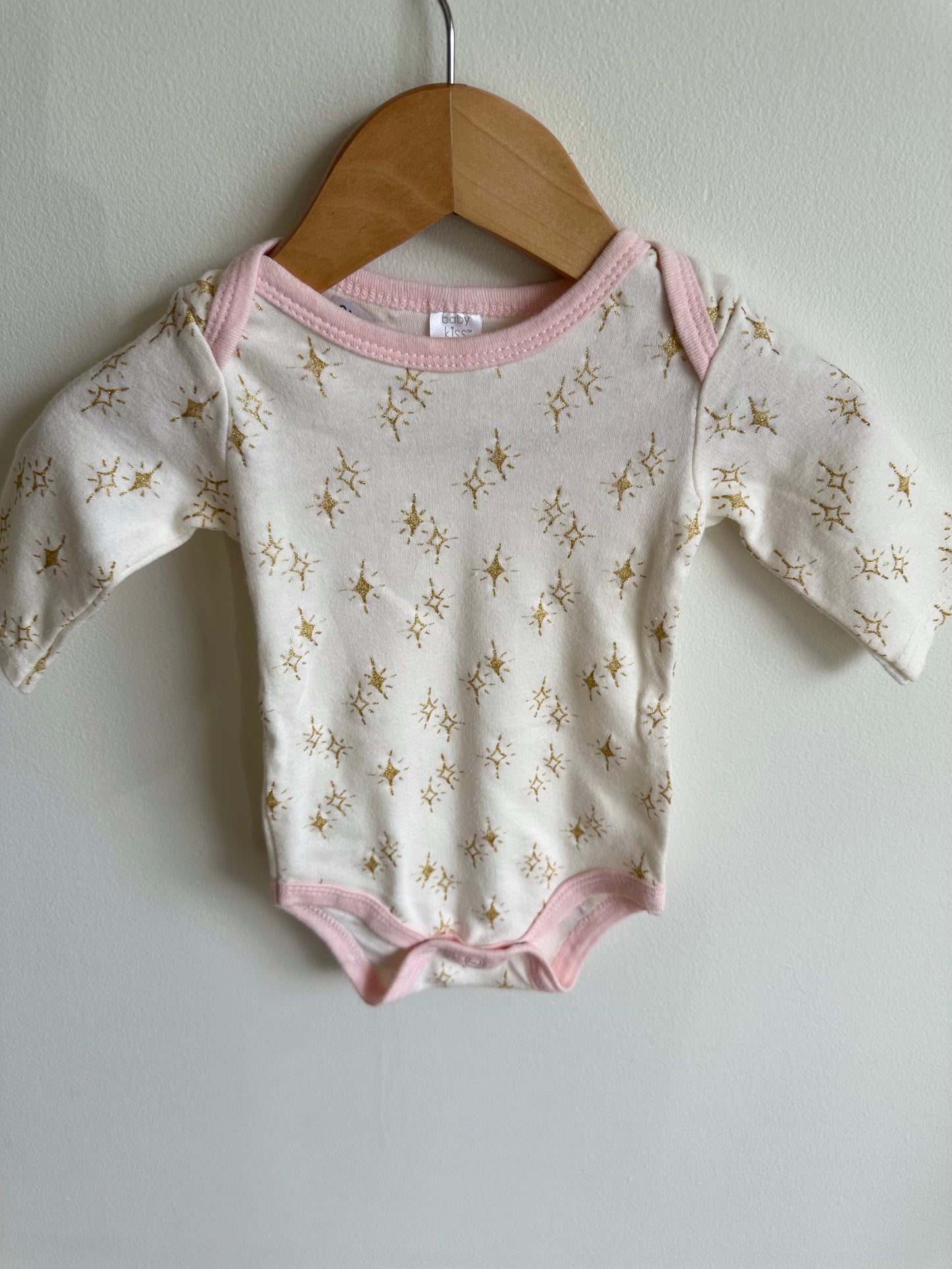 Set of 2 Bodysuits- Gold + Pink / 6-9m