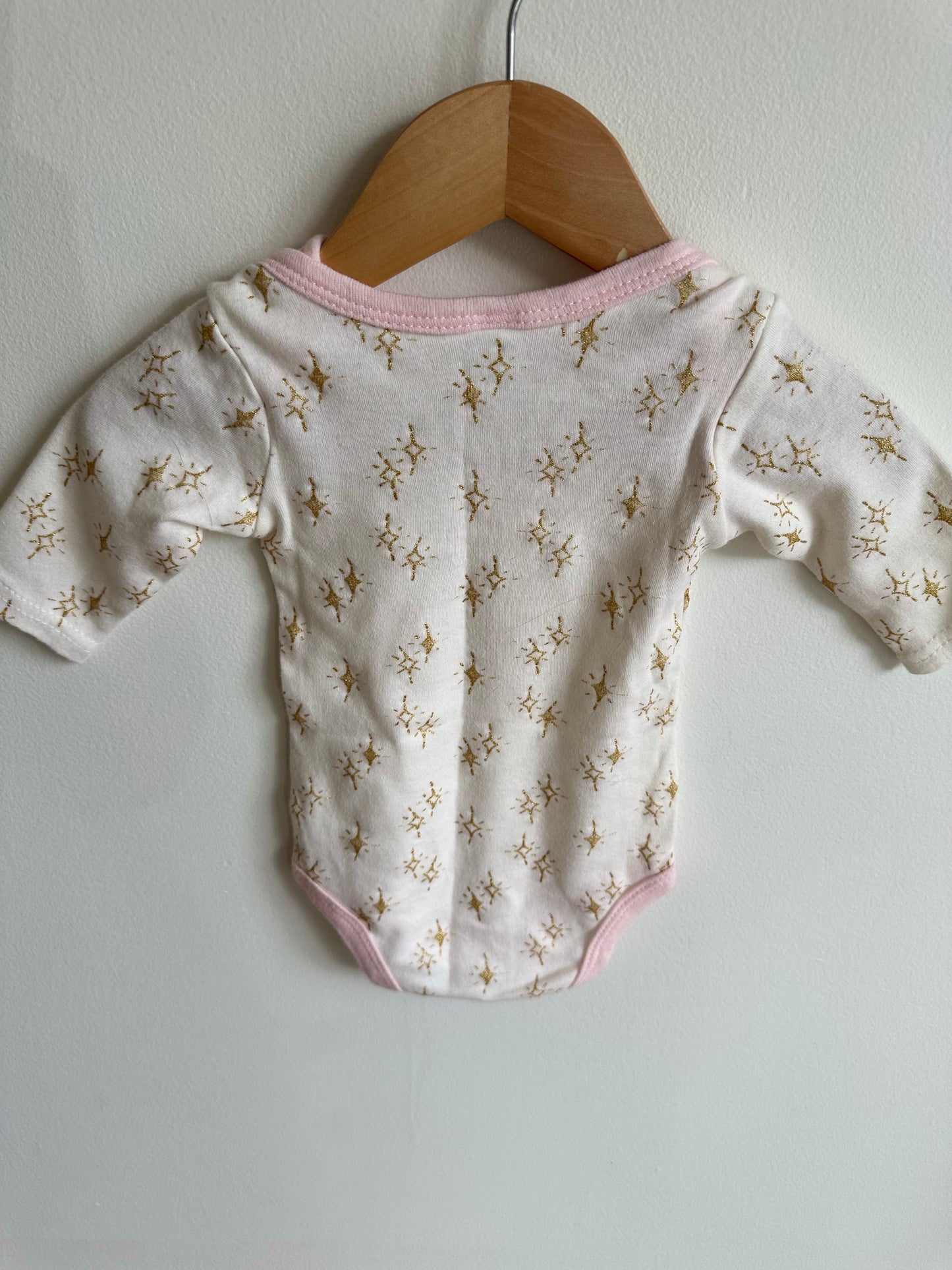 Set of 2 Bodysuits- Gold + Pink / 6-9m