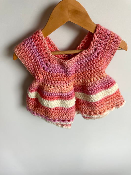 Handmade Color Stripe Blocks Top / 18-24m?