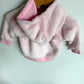 Fuzzy Pink Bunny Hoodie / 3-6m