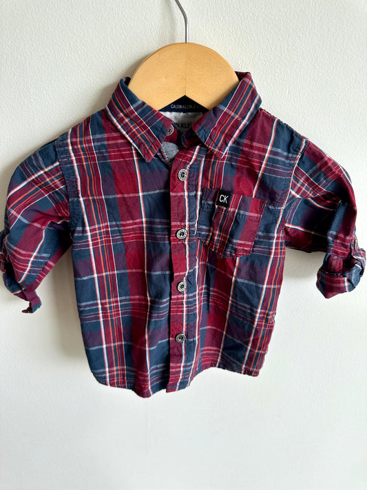 CK Plaid Pocket Dress Shirt / 6-9m