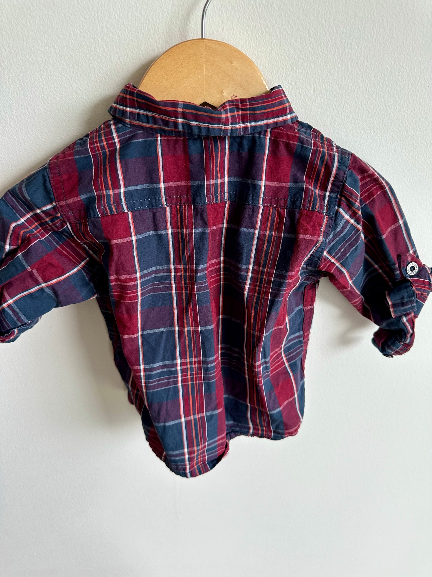 CK Plaid Pocket Dress Shirt / 6-9m