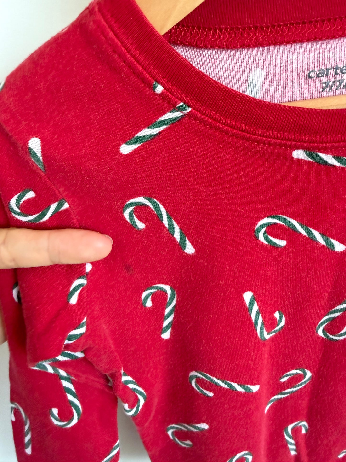 Red Candy Cane PJ Set / 7 years