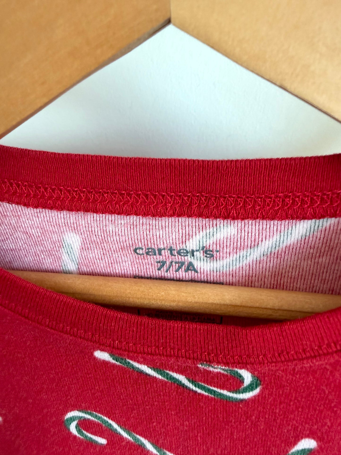 Red Candy Cane PJ Set / 7 years