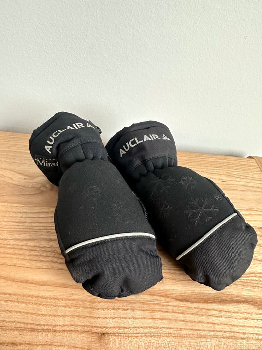Black Winter Zipper Gloves / 4-12m