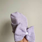 Newborn Purple Striped Bow Toque / 0m