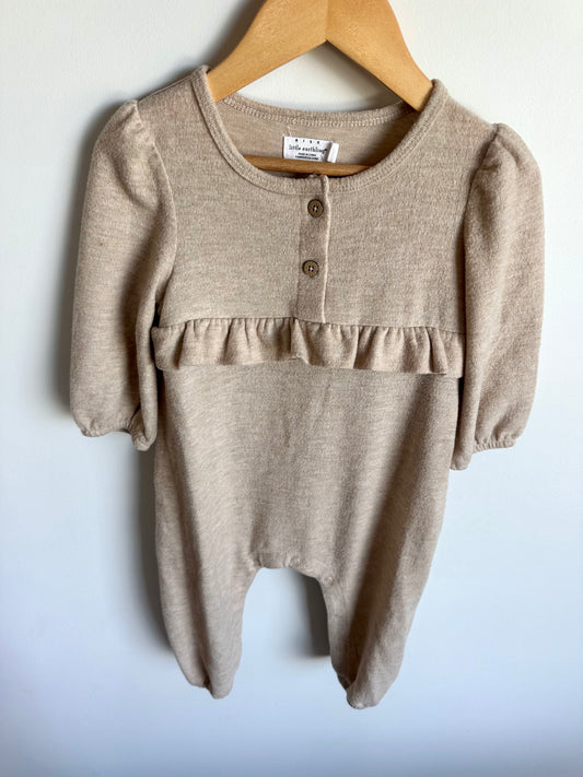 Oat Knit Ruffle Jumpsuit / 12-18m