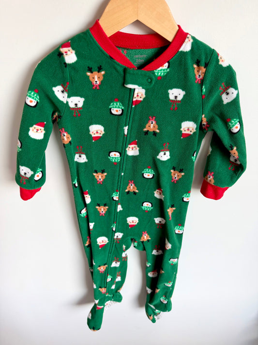 Green Christmas Character Sleeper / 24m