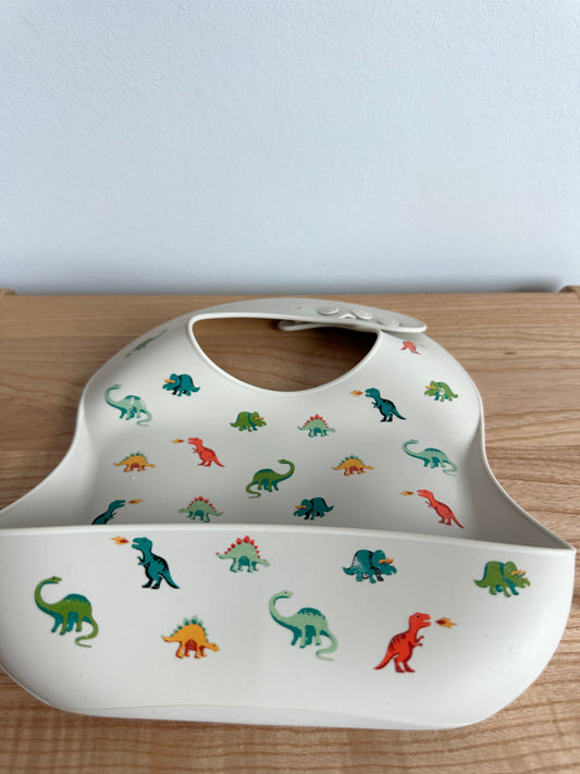 Dino Pattern Silicone Bib