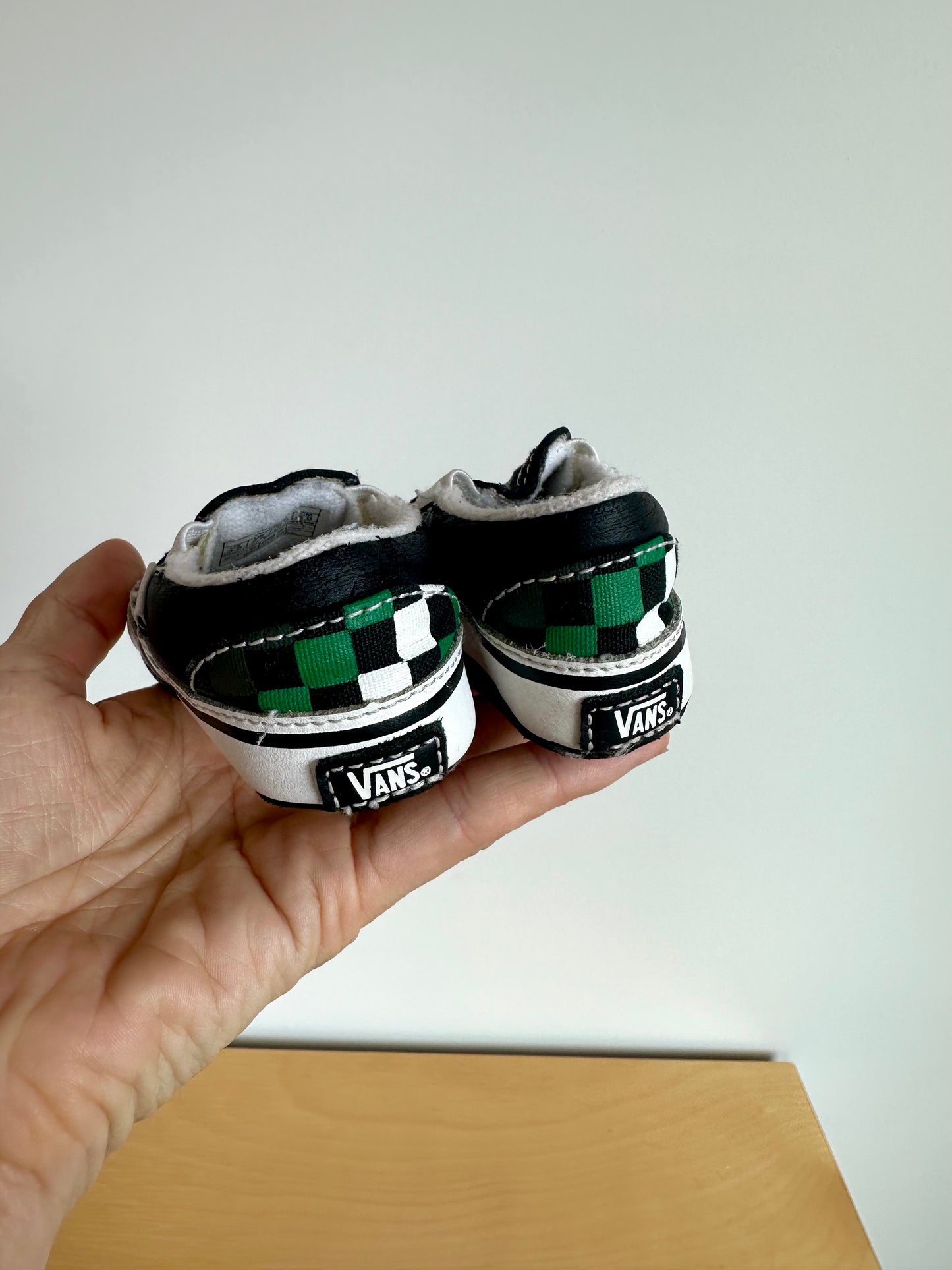 Vans Green + Black Checkered Shoes (PLAY) / Size 3 Infant