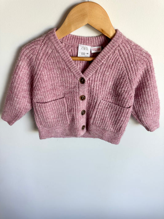 Zara Pink Knit Cardigan / 9-12m