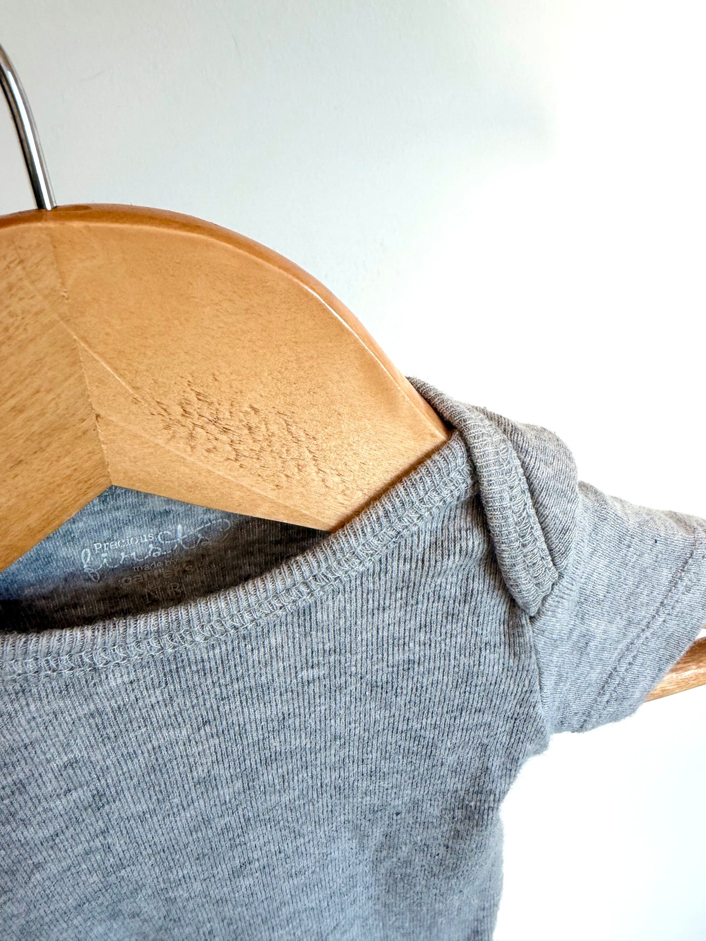 Grey Cotton Bodysuit / 0m