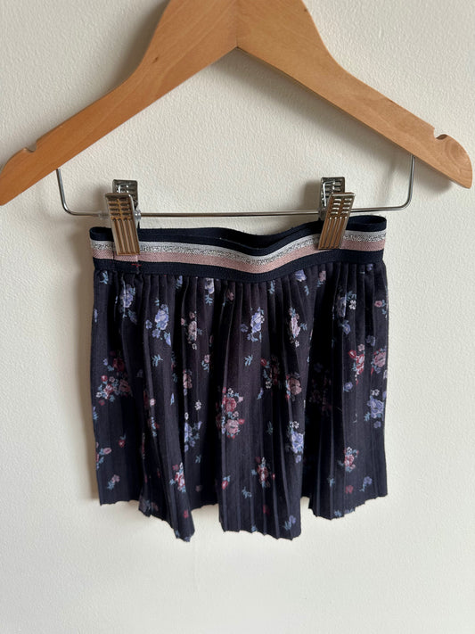 Navy Floral Skirt / 3-4T