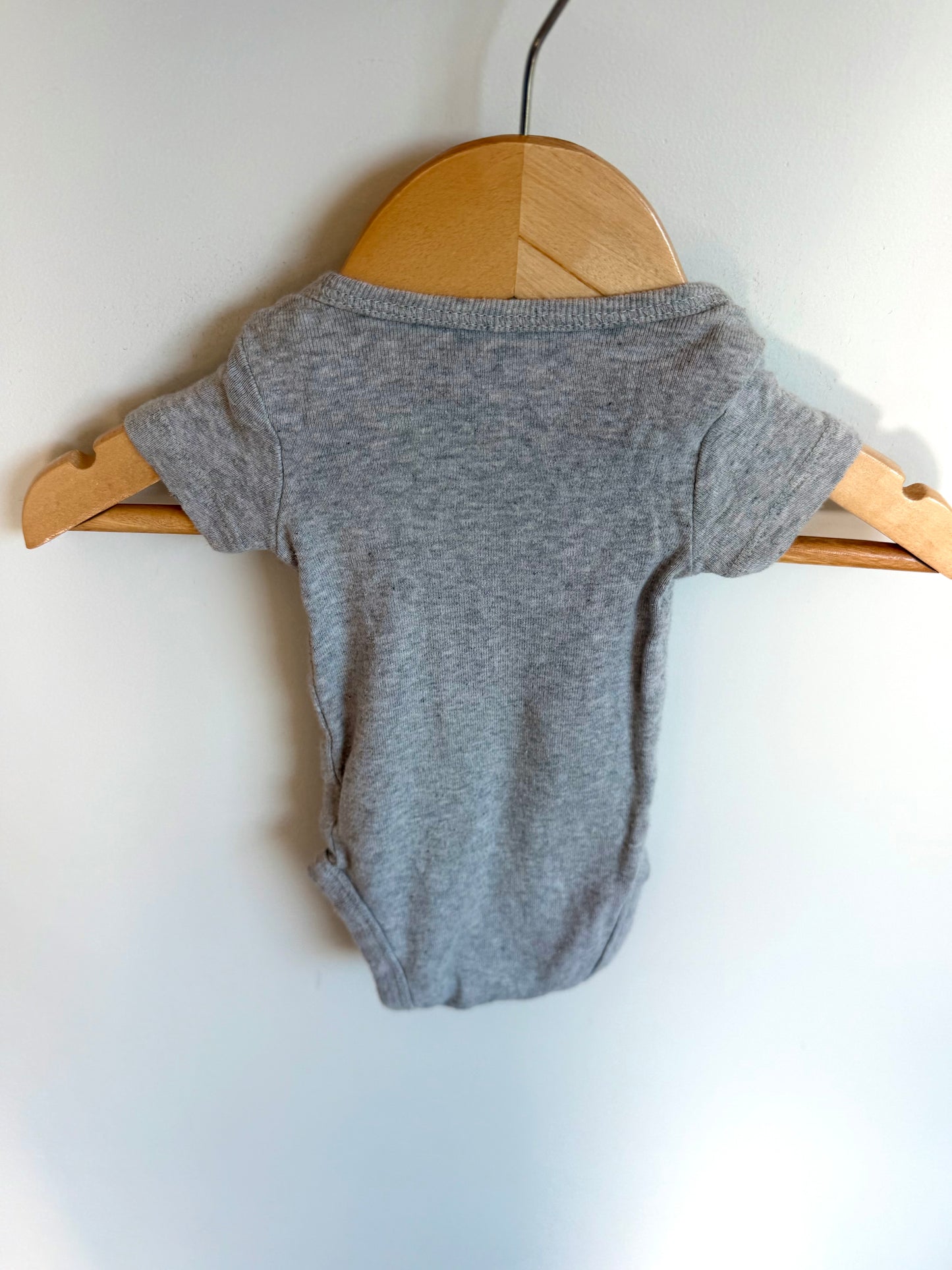 Grey Cotton Bodysuit / 0m