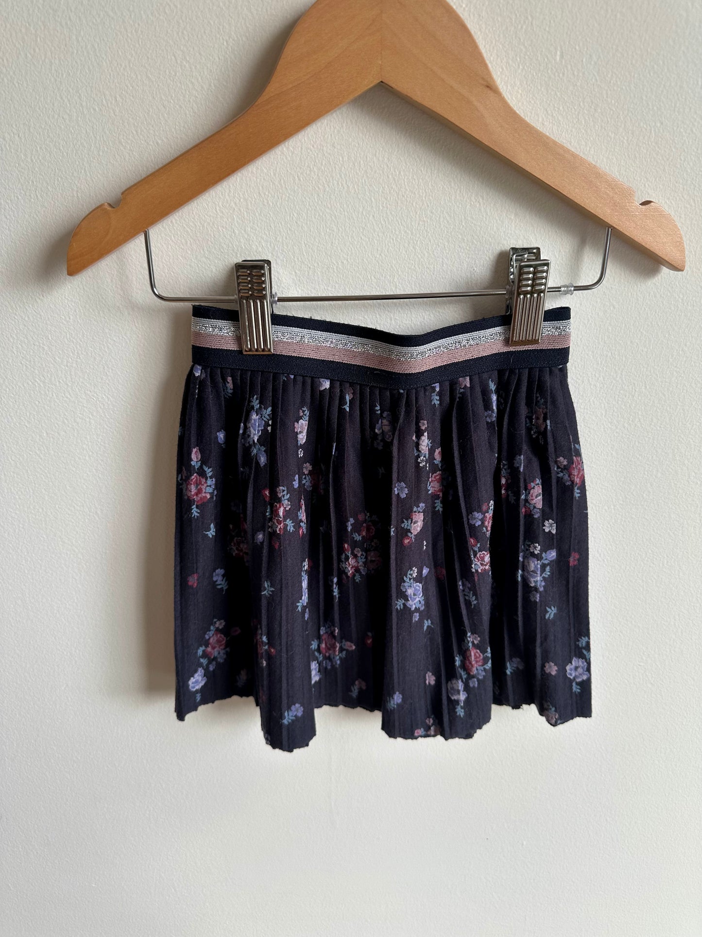 Navy Floral Skirt / 3-4T