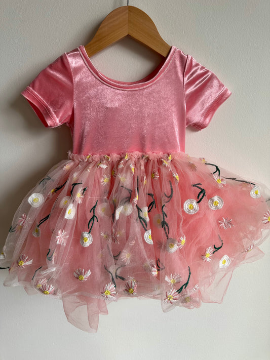 Pink Floral Tutu Dress / 2-3T