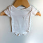 White Cotton Pocket Bodysuit / 0m