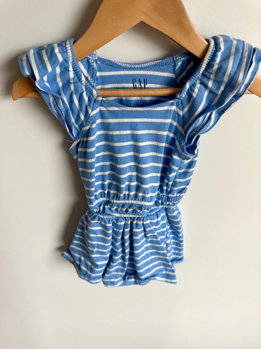 Blue Striped Romper / 2T