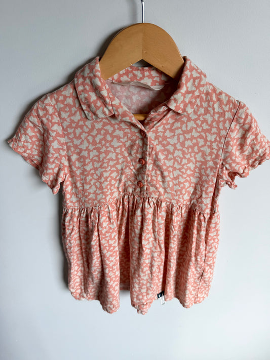 H&M Butterfly Collared Dress / 2-3T