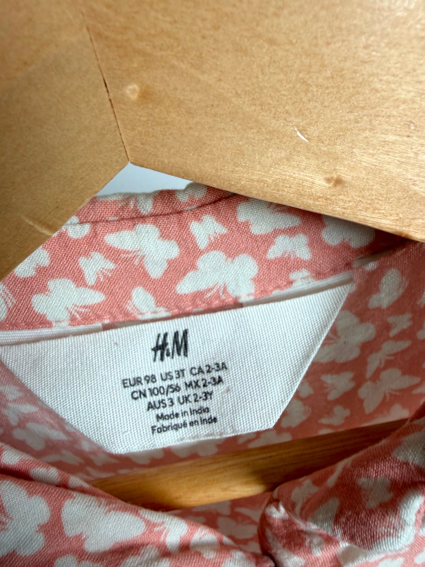 H&M Butterfly Collared Dress / 2-3T