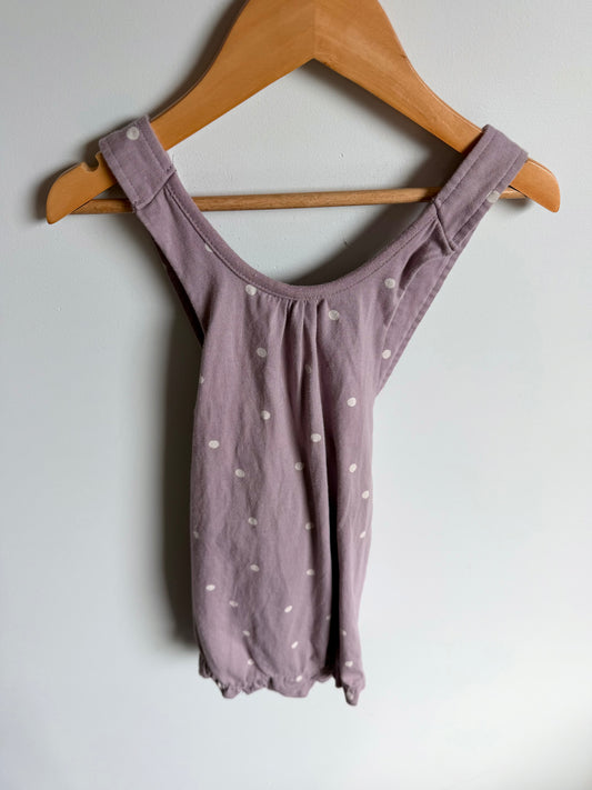 H&M Dot Purple Overall Bubble Romper / 3T