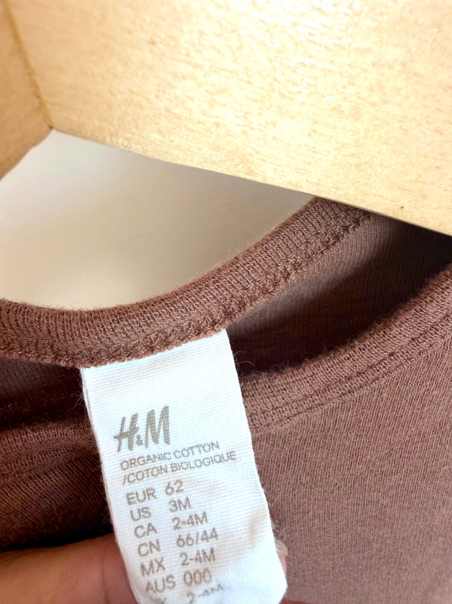 H&M Brown Buttons Bodysuit / 2-4m