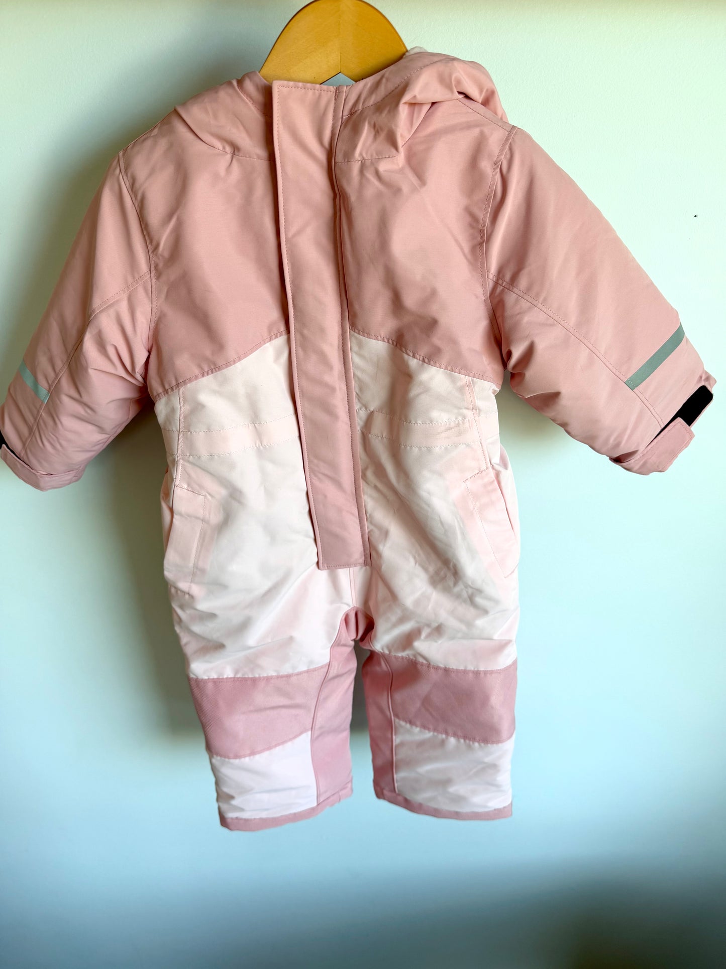 Pink Winter Bunting Suit / 12-18m